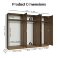 thumbnail image 3 of Madesa Armoire de Rangement à 6 Portes avec Grand Espace de Tablettes 94"L Armoire Utilitaire Placard Unité d'Organisation pour l'Entrée et la Chambre - Rustique, 3 of 10