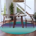 thumbnail image 3 of Teal Purple Ombre Round Area Rug 6Ft Washable Circle Rugs for Bathroom Office, Modern Gradient Abstract Art Non-Slip Carpet Floor Mats Indoor Outdoor Carpet Runner Aesthetic Home Decor, 3 of 8