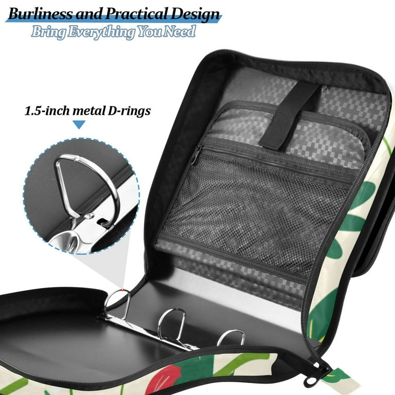 ALAZA Zipper Binder Strawberry Fruit 3 Ring Trapper Keeper File