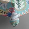 thumbnail image 5 of Green Pioneer Flower and Leaf Square Tablecloth,Waterproof Square Table Cover,Wipeable Spillproof Washable Table Cover for Home Kitchen Party Decor 42"X42"(107x107cm), 5 of 6