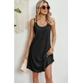 thumbnail image 2 of Womens Summer Casual Tank Dress Sleeveless O Neck T Shirt Sundress Solide Color Mini Beach Vacation Dresses (Black,Medium), 2 of 6