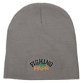 thumbnail image 5 of Fishing Papa Design Embroidered 8 Inch Knitted Short Beanie - Grey OSFM, 5 of 5