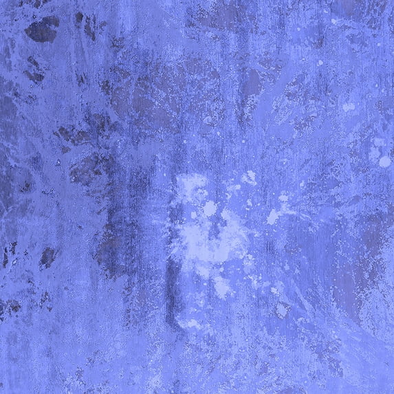 Ahgly Company Machine Washable Indoor Square Oriental Blue Industrial Area Rugs, 4' Square