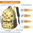 thumbnail image 3 of Multicolor Cat and Flower Yellow Pattern 17" Waterproof Oxford School Backpacks for Teens, S-Shape Padded Straps, for School, Travel, Hiking, Camping, 3 of 5