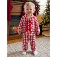 thumbnail image 3 of RUINIXCW Toddler Baby Girl Gingham Plaid Pajamas Set Christmas PJS Girl Spring Fall Winter Sleepwear Long Sleeve Button UP Shirt Pants Set Loungewear, 3 of 10