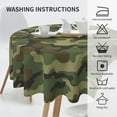 thumbnail image 4 of Military Camouflage Tablecloth Round 60 Inches Green Camo Army Round Tablecloth Polyester Washable Wrinkle Resistant Table Cloth Table Cover for Kitchen Dining Room Picnic Patio Party, 4 of 6