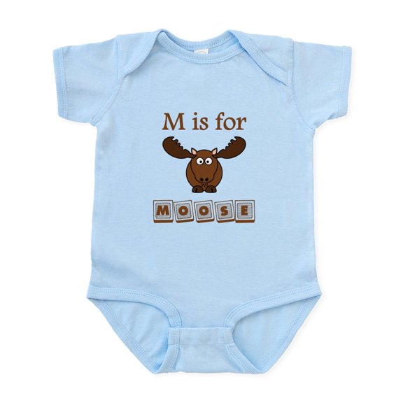 CafePress - M Is For Moose Body Suit - Baby Light Bodysuit, Size Newborn - 24 Months