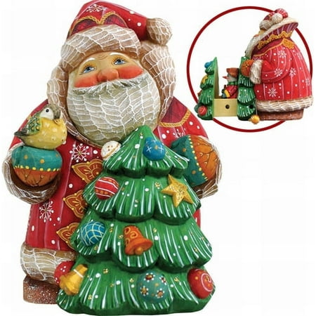 G.Debrekht 519181 Derevo Collection Santa Surprise Box with Tree & Secret Snowman 6 in.