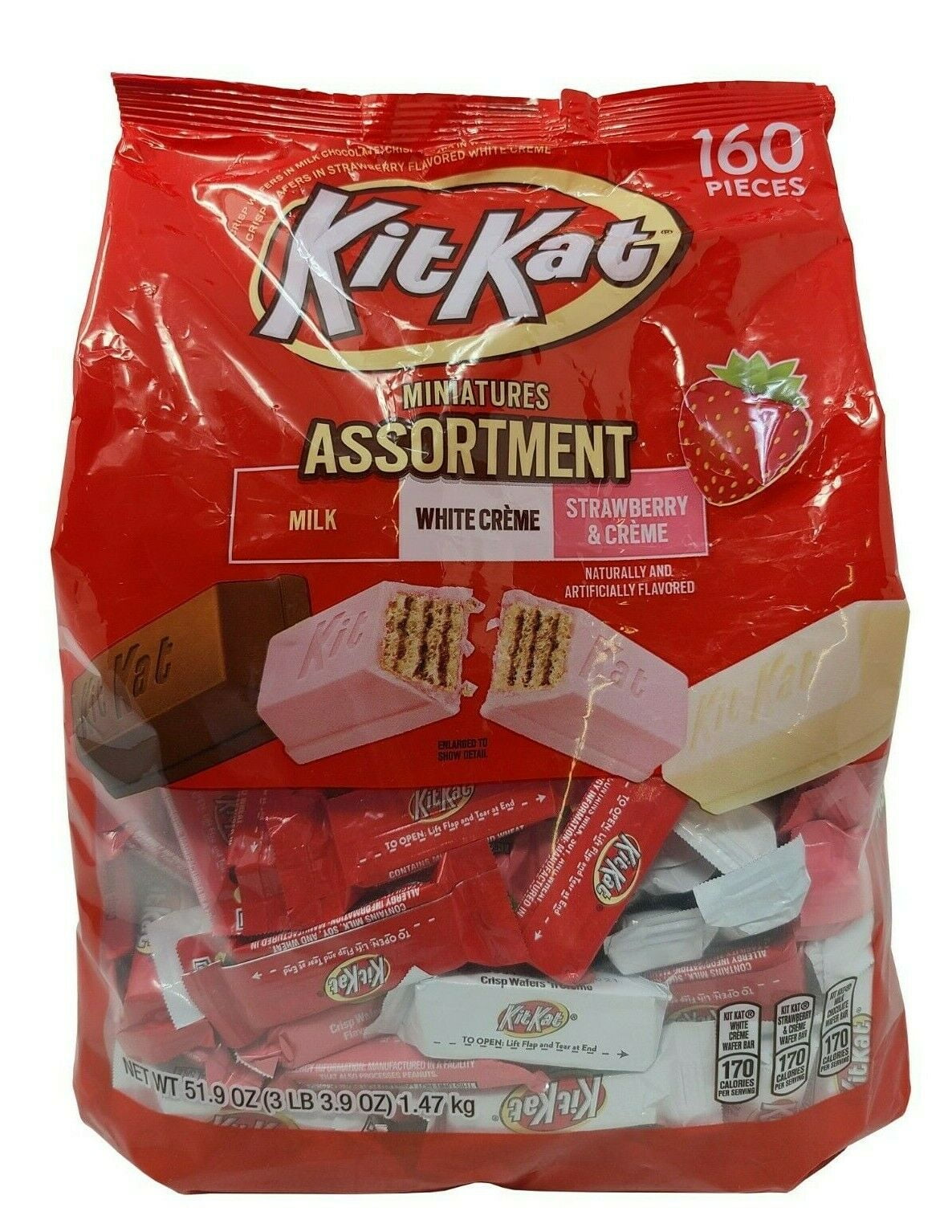 Kit Kat Miniatures Assortment Milk White Creme Strawberry & Creme 51.9