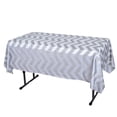 thumbnail image 5 of Efavormart 54" x 72" Silver 10 Mil Thick Chevron Waterproof Tablecloth PVC Rectangle Disposable Tablecloth, 5 of 8