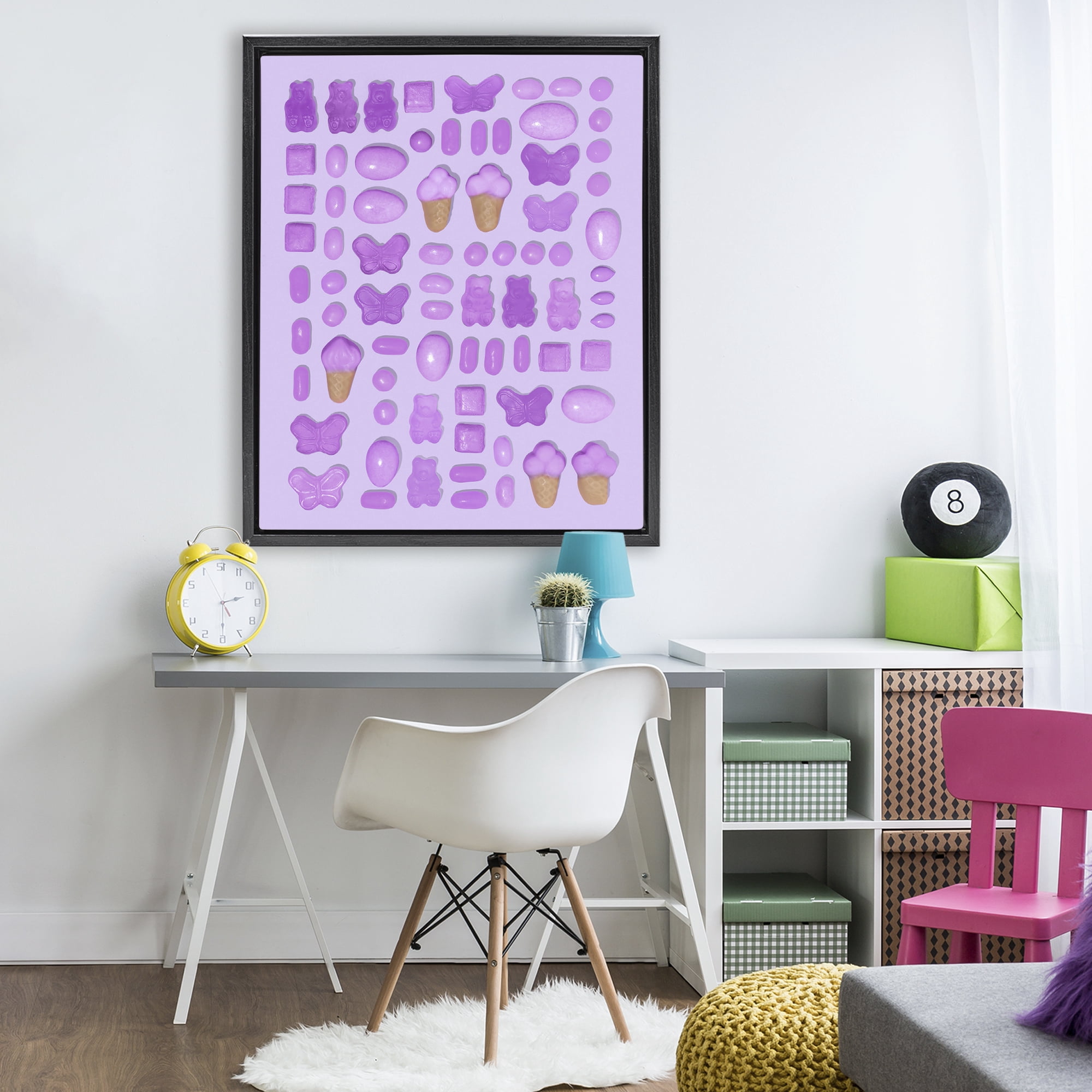 Stupell Industries Lilac Purple Toned Candies Black Framed Floater Canvas Wall Art, design by LISH Creative