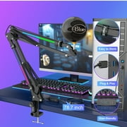 ZealSound RGB Microphone Boom Arm Stand, Adjustable Heavy Duty Metal Desk Mic Arm for Gaming, Streaming and Content Creation