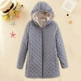 thumbnail image 2 of Entyinea Women's Hooded Long Sleeves Zip Up Lightweight Packable Puffer Jacket,Gray XL, 2 of 5