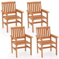 thumbnail image 1 of Costway Patio Chairs Set of 4 Outdoor Wooden Dining Chairs with Inclined Backrests, 1 of 9