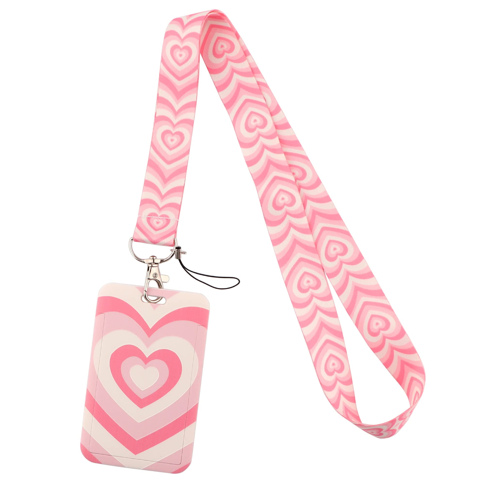 Pink Lanyard Id Card Holder