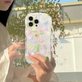 thumbnail image 2 of Compatible for iPhone 14 Pro Max Case Clear Cute Flower Floral with Chain Wave Frame for Girls Women Pattern Soft TPU Shockproof Protective Girly-Colorful Floral, 2 of 13