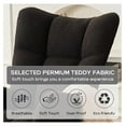 thumbnail image 6 of Modern Nursery Rocking Chair, Upholstered Glider Chair with High Backrest, Rocker Accent Armchair with Solid Wood Legs for Nursery Bedroom Living Room (Grey Teddy), 6 of 7