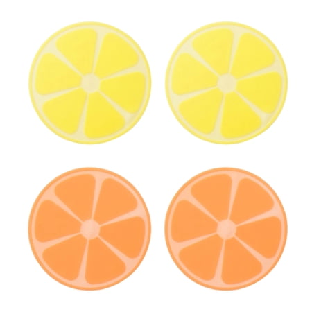 4 Pcs Round Silicone Bowl Covers Elastic Stretch Food Saver Wraps Reusable Expandable Food Lids for Microwave Oven (Yellow and Or