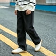 thumbnail image 5 of Boys Wide Leg Jeans, Solid Color Loose Straight Leg Full Length, Casual Fashion Denim Pants For Kids Black 5-6 Years, 5 of 7