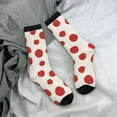 thumbnail image 5 of KLL Abstract Red Polka Dot Print Cool Socks Men's Women's Crew Socks Funny Crazy Novelty Stockings, 5 of 6