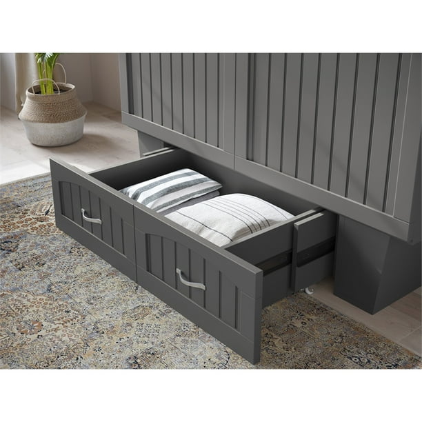 Nantucket Full Size Murphy Bed Chest with Mattress and Built in
