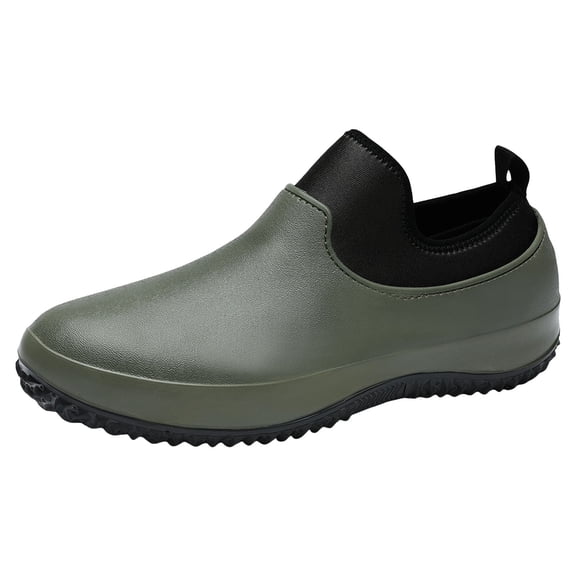 YLYL Men's Garden Shoes Non Slip Waterproof Lightweight Slip on Camping Kitchen Chef Yard Work Shoes