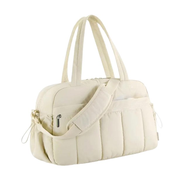 Bolsa de viaje práctica para artículos de aseo femeninos, bolsa de gimnasio para camping y deportes. Blanco