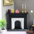 thumbnail image 1 of Casa de Muñecas Chimenea LED Escena en Miniatura 1:12 Decoración de Casa de Muñecas Vintage Negra , En blanco y negro perfke Chimenea de casa de muñecas, 1 of 6