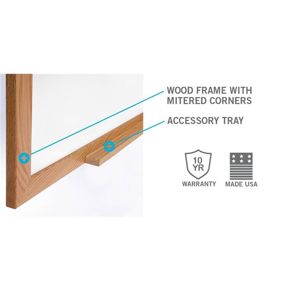 Ghent 36.5" x 60.5" Wood Frame Non-Magnetic Whiteboard