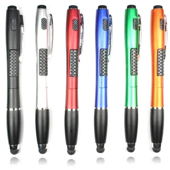 [6-PACK] Stylus Pens, 3-in-1 Universal Touch Screen Stylus   Ballpoint Pen   LED Flashlight For Smartphones Tablets iPhone iPad iPod Samsung LG   12 Extra Refill Inks
