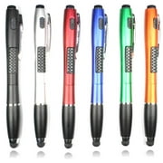 Stylus Pen [6 Pcs], 3-in-1 Touch Screen Pen (Stylus + Ballpoint Pen + LED Flashlight) For Smartphones Tablets iPad iPhone Samsung LG Sony etc