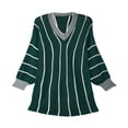 thumbnail image 5 of GEWSEY Womens Oversized Striped Tunic Sweaters Casual V Neck Long Sleeve Color Block Knit Pullover Jumper Tops (Green, S), 5 of 5