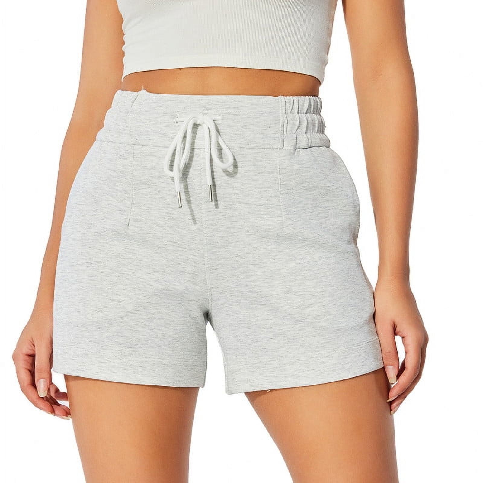 NIENJOJA Woens High Waisted Sweat Shorts Drawstring Workout Lounge