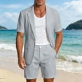 thumbnail image 2 of Miqool Men's 2-Piece Shorts Suits Slim Fit Short Sleeve Blazer Jacket and Shorts Set Casual Prom Summer Beach Wedding Tuxedos, 2 of 9
