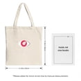 thumbnail image 3 of Stylish canvas tote bag with a striking red and white eye design featuring from the pupil and elegant ' KOE HOP ' cursive text, 3 of 4