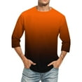 thumbnail image 3 of Hot6sl Liquidation d'Économies d'Été Chemises et Blouses à Manches Courtes à Col Rond, Hommes T-Shirt Imprimé Col Rond Décontracté à la Mode Manches Courtes Chemises Blouses à Col Rond, Blouse Homme/orange, TG, 3 of 5