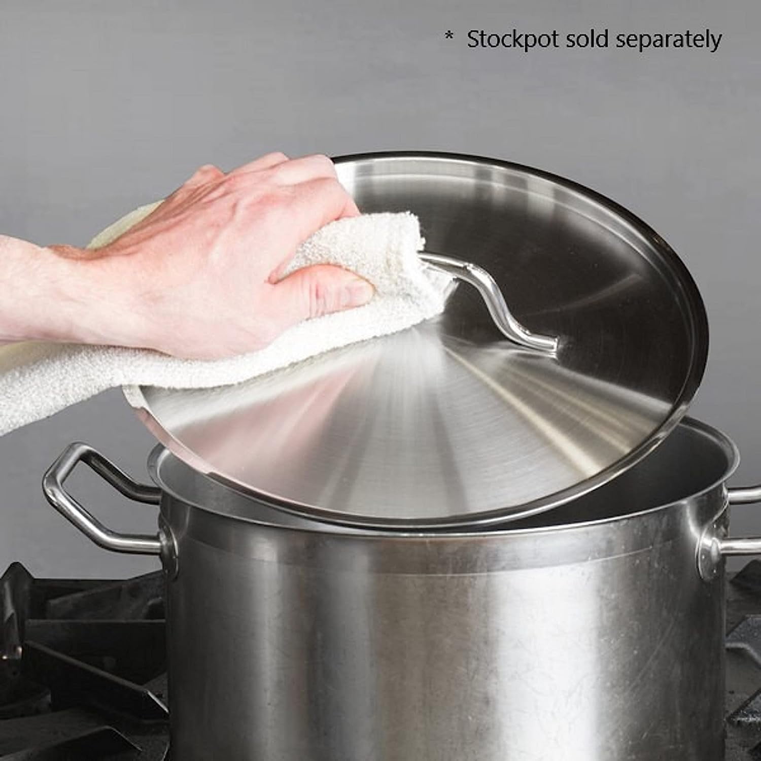 Truecraftware – 16 qt. Stainless Steel Stock Pot Lid - Heavy Duty Stock Pot Cover Stew Pot Simmering Pot Soup Pot Lid Oven Safe & NSF Certified