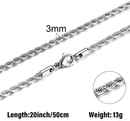 2 Pcs 18k Real Gold Plated Rope Chain 