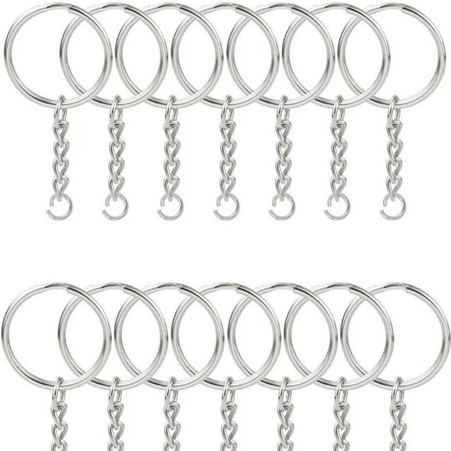 100Pcs Silver Keychain Rings 1 Inch/25mm Silver Key Chain Rings with great workmanship, smooth surface and edge