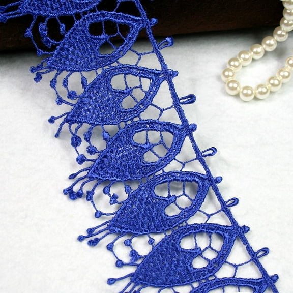 New 3" Embroidered Venice Lace Trim By Yard White Blue Gray Pink Lilac champagne