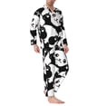 thumbnail image 2 of Naloa Seamless Pattern Cute Panda Men’s Pajamas Set - Long Sleeve Button Down Sleep Shirt and Pajama Bottoms Sleepwear Set-X-Large, 2 of 7