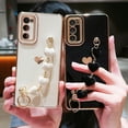 thumbnail image 4 of Compatible with Samsung Galaxy S20 FE 5g 6.5“ Case with Heart Bracelet Strap Luxury Plating Cute Love Hearts Cover with Hand Chain for Women Camera Protection Soft Shockproof Bumper (Black), 4 of 12