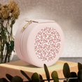 thumbnail image 6 of Yiaed Rose Flowers Print Travel Jewelry Case Bridesmaid Gift Boxes Jewelry Travel Organizer Small Round Jewelry Box Mini Storage-Pink, 6 of 7