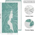 thumbnail image 2 of Mermaid Streaming Hair Hand Towels, Green Kitchen Towel Ultra Soft and Absorbent,Decorative Fingertip Face Towel for Bathroom Hotel, 2 PCS, 28.3"x 14.4", 2 of 5