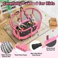 thumbnail image 6 of Toddler Trampoline with Enclosure Net, 60" Kids Trampoline with Basketball Hoop, SHINPT Indoor Trampoline for Kids, Small Trampoline with Ocean Balls, Mini Trampoline with Rings, Gift for Boys Girls, 6 of 12