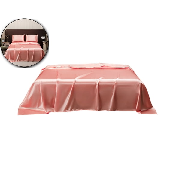 Dvruxg Silky Satin Sheet Full Size Satin Sheets Comforter Bedding Sheets, Breathable Bedding Sheets, 81x88 Inch