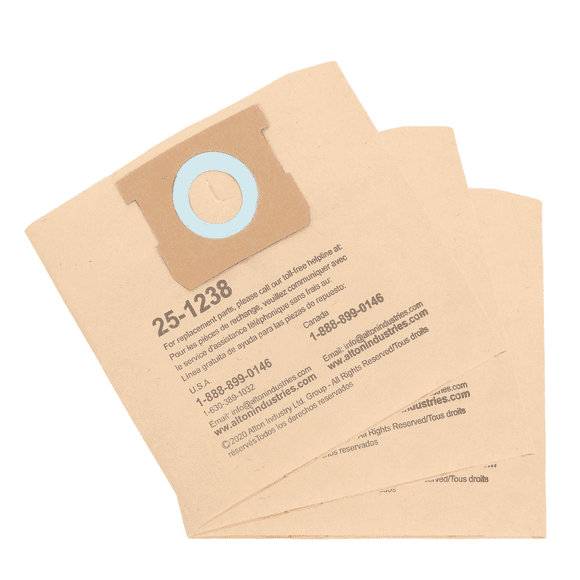 3 Pzs Bolsa Polvo Filtro Aspiradora Stanley 2.5 & 4 Gal 25-1238