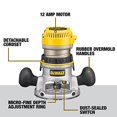 thumbnail image 3 of DEWALT Router, Fixed/Plunge Base Kit, Variable Speed, Soft Start, 2-1/4-HP (DW618PKB), 3 of 5
