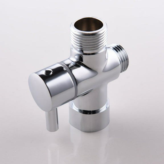 Chrome Brass 3 Way Tee Connector T-Adapter Shut-Off Valve For Toilet Bidet