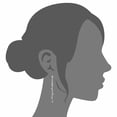 thumbnail image 5 of 1 pair Rhodium Plated 925 Sterling Silver Stud Earrings Tassel with Beads Platinum 90mm, 5 of 5